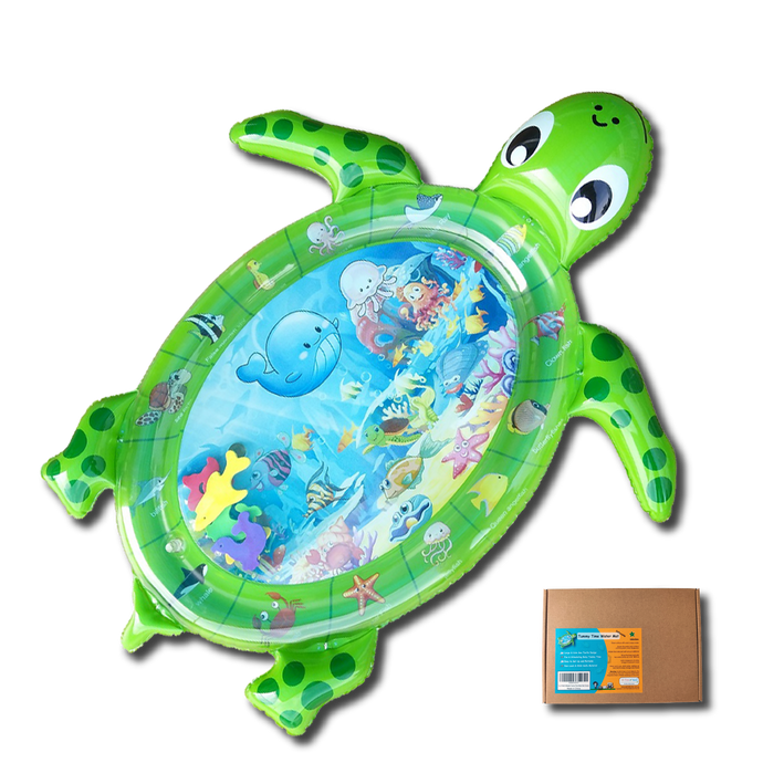 Fun N Well Inflatable Tummy Time Water Play Mat (Green Sea Turtle)