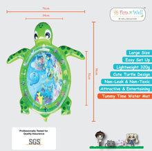 Load image into Gallery viewer, Fun N Well Inflatable Tummy Time Water Play Mat (Green Sea Turtle)
